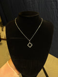 18K Stainless Steel Tarnish Free Clover Necklace SILVER