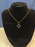 18K Stainless Steel Tarnish Free Clover Necklace GOLD