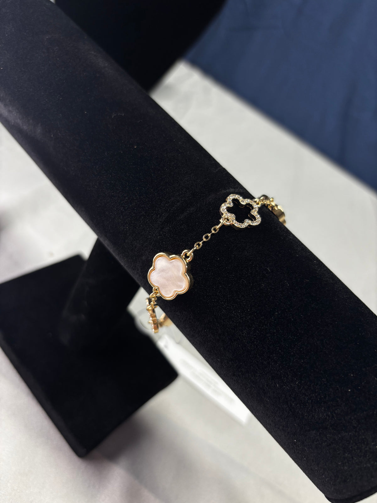 Four Leaf Enamel Charm Bracelet