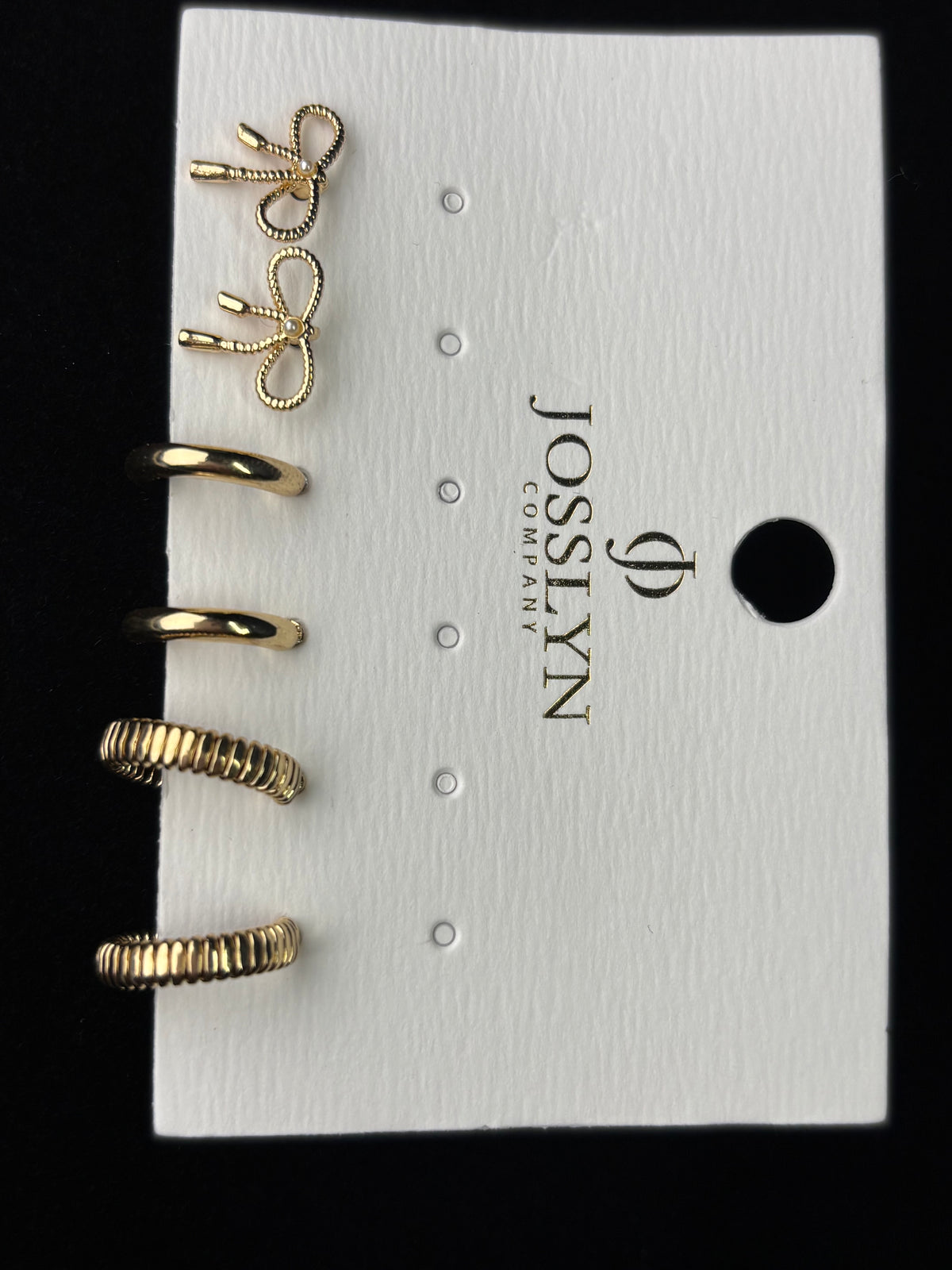 Mini Bow Huggie Hoop Trio Earrings